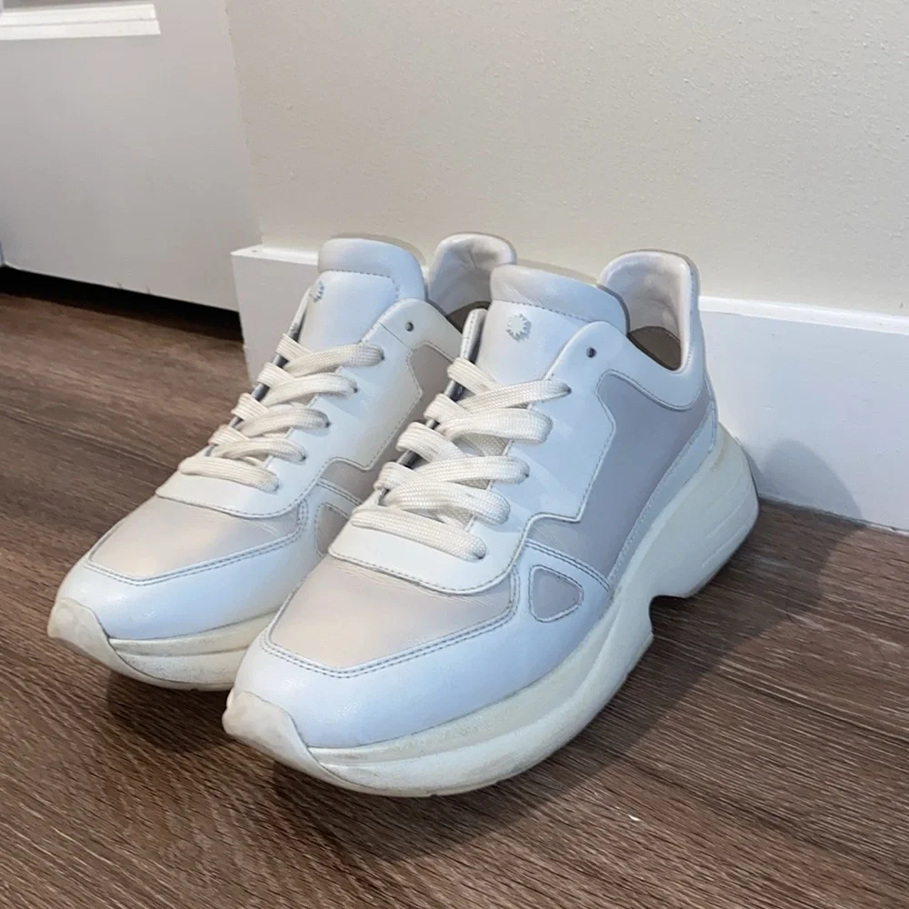 Stuart Weitzman SW, Authentic Designer, Willow Runner Mixed Media Sneakers - Picture 4 of 10